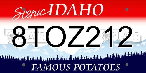 8TOZ212 Idaho License Plate