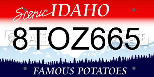 8TOZ665 Idaho License Plate