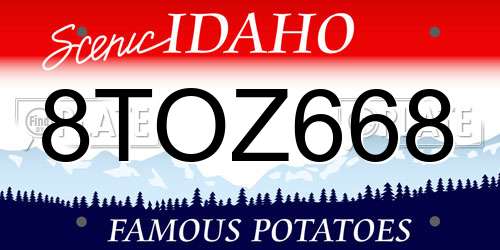 8TOZ668 Idaho License Plate