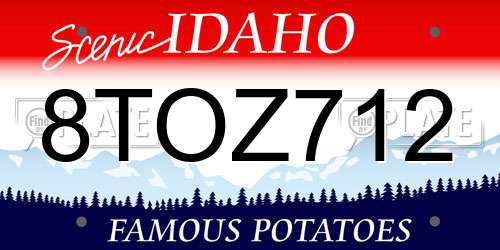 8TOZ712 Idaho License Plate