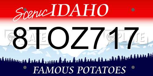 8TOZ717 Idaho License Plate