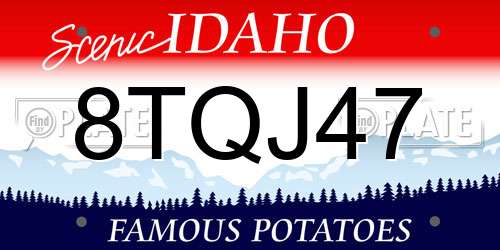 8TQJ47 Idaho License Plate