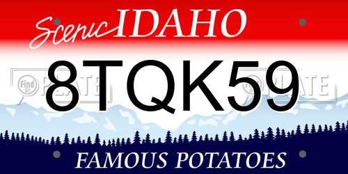 8TQK59 Idaho License Plate