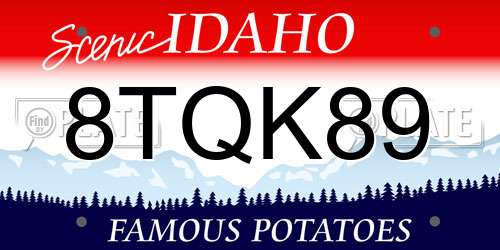8TQK89 Idaho License Plate