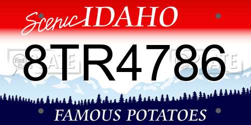 8TR4786 Idaho License Plate