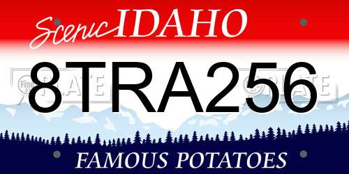 8TRA256 Idaho License Plate