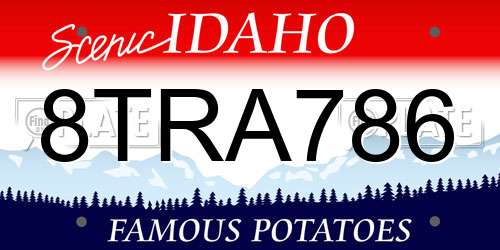 8TRA786 Idaho License Plate