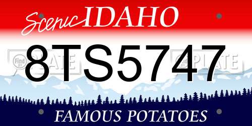 8TS5747 Idaho License Plate