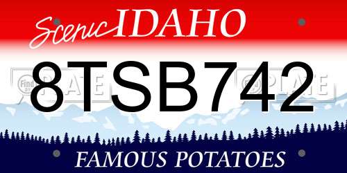 8TSB742 Idaho License Plate