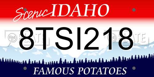 8TSI218 Idaho License Plate