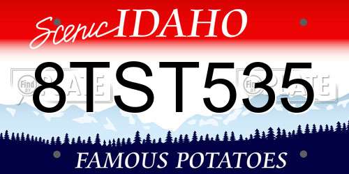 8TST535 Idaho License Plate