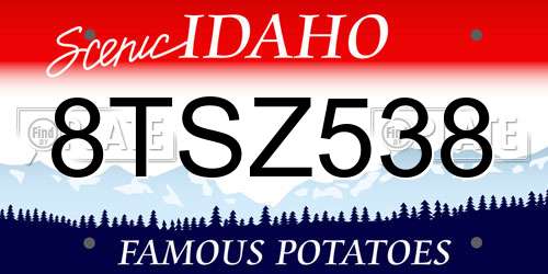 8TSZ538 Idaho License Plate