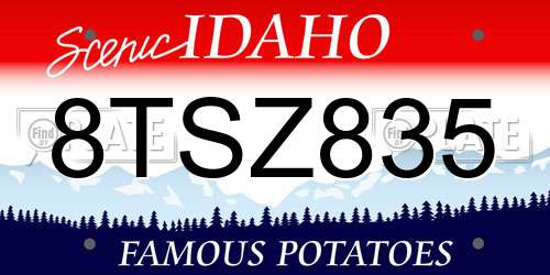 8TSZ835 Idaho License Plate