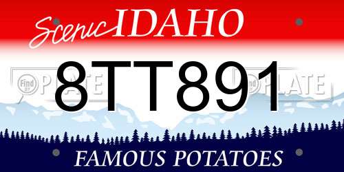 8TT891 Idaho License Plate