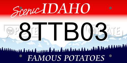 8TTB03 Idaho License Plate