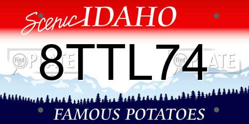 8TTL74 Idaho License Plate
