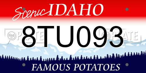 8TU093 Idaho License Plate