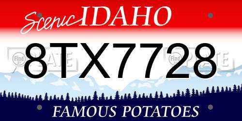8TX7728 Idaho License Plate