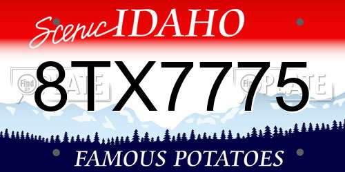 8TX7775 Idaho License Plate