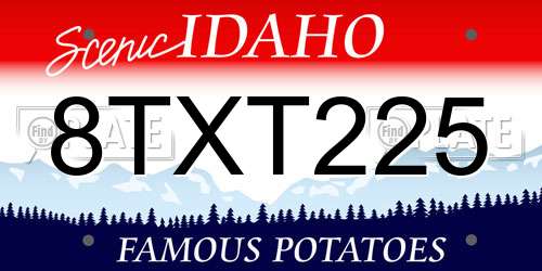 8TXT225 Idaho License Plate