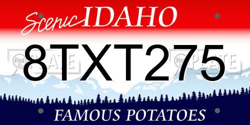 8TXT275 Idaho License Plate