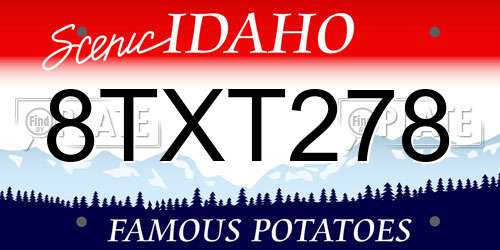 8TXT278 Idaho License Plate