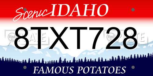 8TXT728 Idaho License Plate