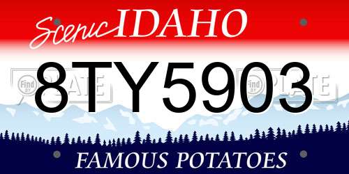 8TY5903 Idaho License Plate