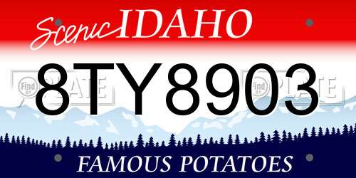 8TY8903 Idaho License Plate