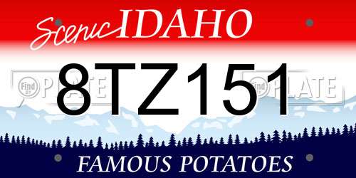 8TZ151 Idaho License Plate
