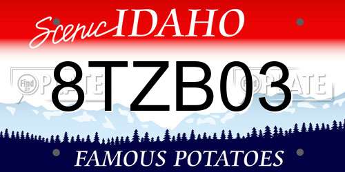 8TZB03 Idaho License Plate