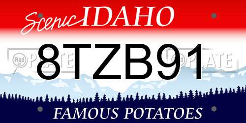 8TZB91 Idaho License Plate