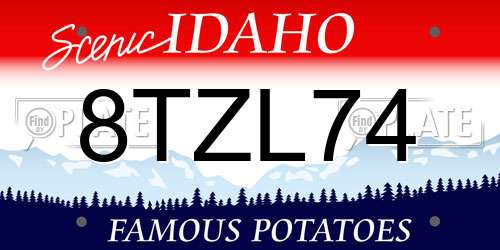 8TZL74 Idaho License Plate