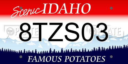 8TZS03 Idaho License Plate