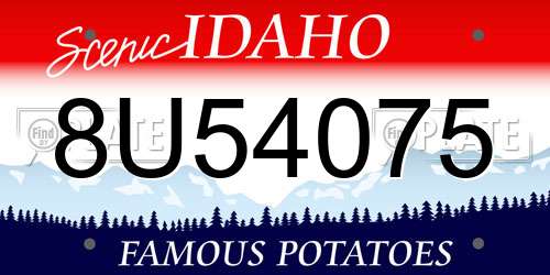8U54075 Idaho License Plate