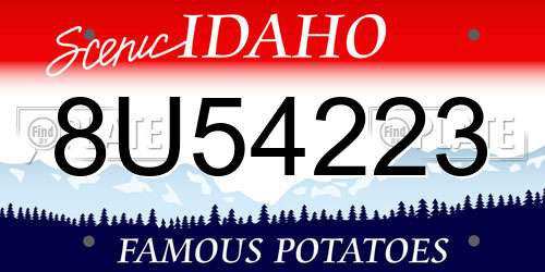 8U54223 Idaho License Plate
