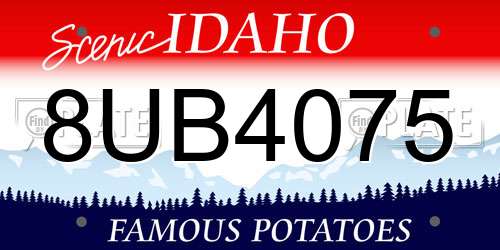 8UB4075 Idaho License Plate