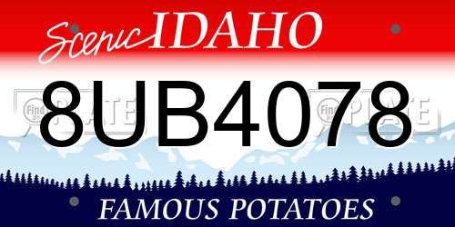 8UB4078 Idaho License Plate