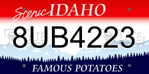 8UB4223 Idaho License Plate