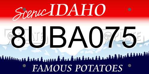 8UBA075 Idaho License Plate