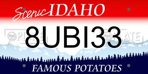 8UBI33 Idaho License Plate