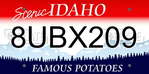 8UBX209 Idaho License Plate