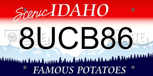 8UCB86 Idaho License Plate