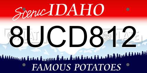 8UCD812 Idaho License Plate