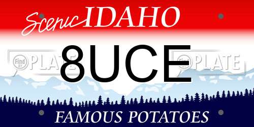 8UCE Idaho License Plate