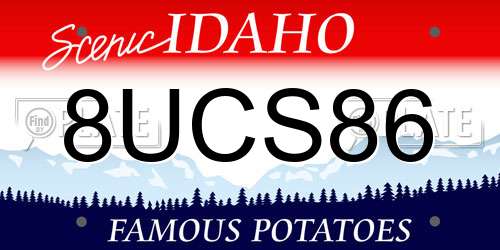 8UCS86 Idaho License Plate