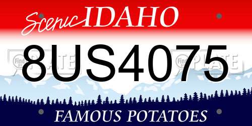 8US4075 Idaho License Plate