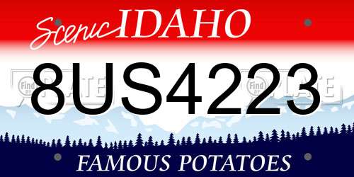 8US4223 Idaho License Plate