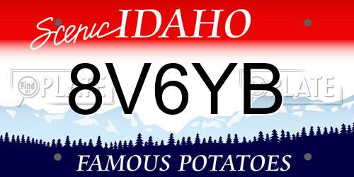 8V6YB Idaho License Plate