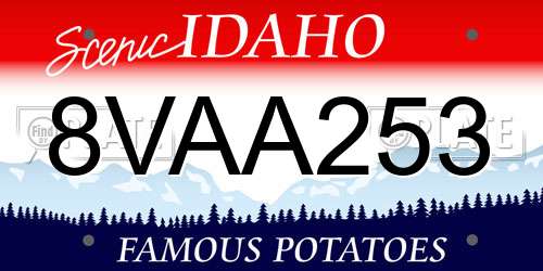 8VAA253 Idaho License Plate